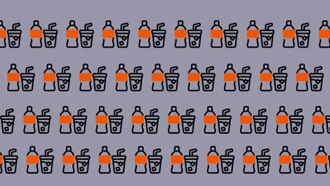 Seamless Pattern of Drinks and Bottles. Stock Footage 325389846