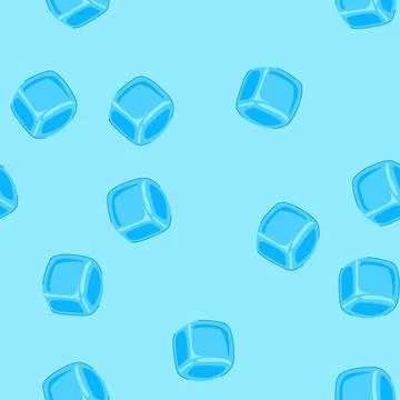 Seamless pattern drinks ice cubes reusable cartoon vector Stock Illustration