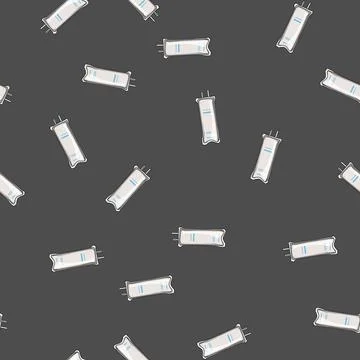 Seamless pattern drip iv fluid bag cartoon vector イラスト素材