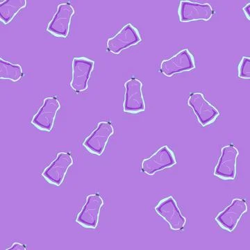 Seamless pattern drip iv fluid bag cartoon vector イラスト素材