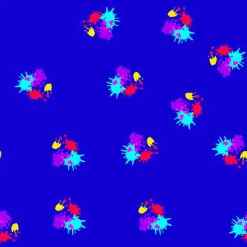 Seamless pattern drip paint splatters cartoon vector イラスト素材