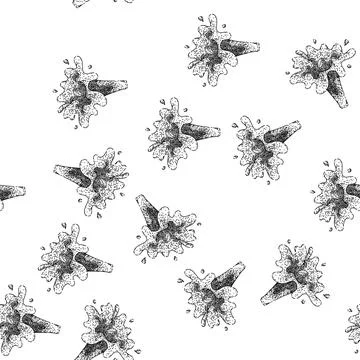 Seamless pattern drop water splash sketch hand drawn Stock Illustration