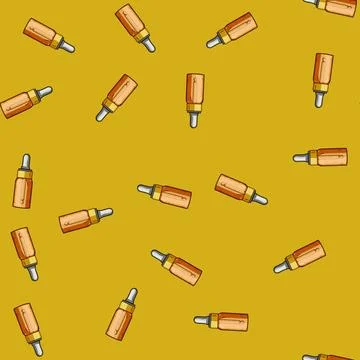 Seamless pattern Dropper bottle containing liquid for medical treatment Stockillustratie