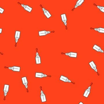 Seamless pattern Dropper bottle holding empty liquid for science Ilustración de archivo