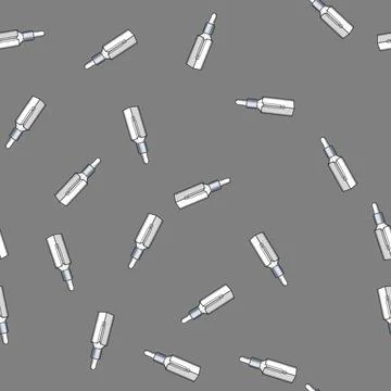 Seamless pattern Dropper bottle holding liquid, a medical and cosmetic concep Stockillustratie