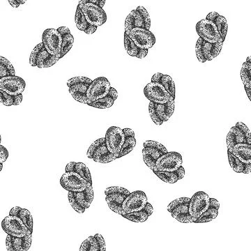 Seamless pattern dry dried fruit sketch hand drawn イラスト素材