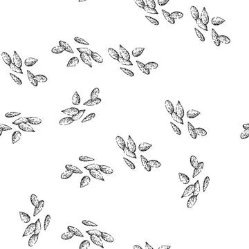 Seamless pattern dry flax sketch hand drawn Stockillustratie