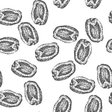 Seamless pattern dry pepper spice sketch hand drawn Stock Illustration