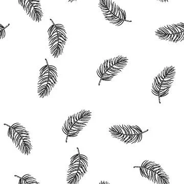 Seamless pattern dry pine nut sketch hand drawn Stock Illustration