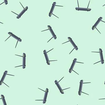 Seamless pattern a dsl modem cartoon vector Stock Illustration