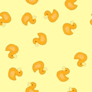 Seamless pattern duck bath toy cartoon vector Illustrazione stock
