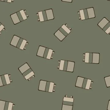 Seamless pattern duffel backpack cartoon vector Stock Illustration