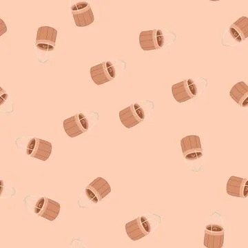 Seamless pattern dumpling bamboo steamer cartoon vector Stock Illustration