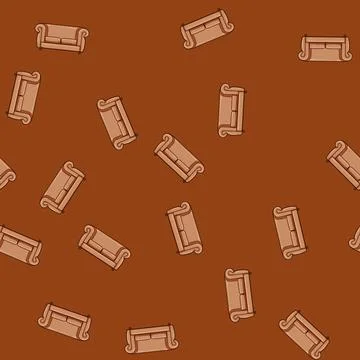 Seamless pattern durable couch leather cartoon vector Illustrazione stock