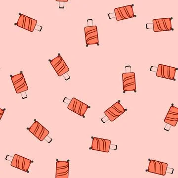 Seamless pattern durable hard shell suitcase cartoon vector 스톡 일러스트