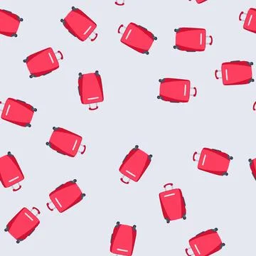 Seamless pattern durable hard shell suitcase cartoon vector イラスト素材