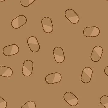 Seamless pattern durable leather patch cartoon vector Stock Illustration