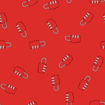 Seamless pattern durable luggage lock cartoon vector 库存插图