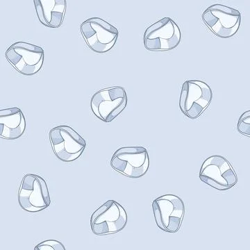 Seamless pattern durable sauce dipping bowl cartoon vector イラスト素材