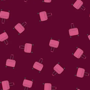 Seamless pattern durable soft shell suitcase cartoon vector Stock Illustration