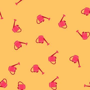 Seamless pattern durable watering can metal cartoon vector Illustration