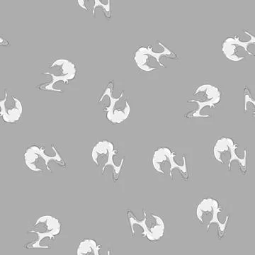 Seamless pattern dust smoke cloud cartoon vector イラスト素材