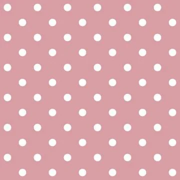 Seamless pattern dusty rose background with evenly spaced white polka dots Stockillustratie