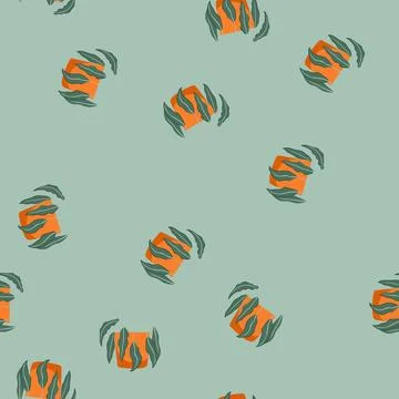 Seamless pattern dying potted plant showing wilting leaves in pot Stock Illustration