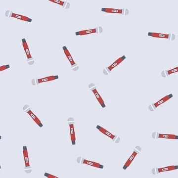 Seamless pattern dynamic radio microphone cartoon vector Stock Illustration