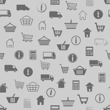 Seamless pattern with e-shop icons Stock Illustration