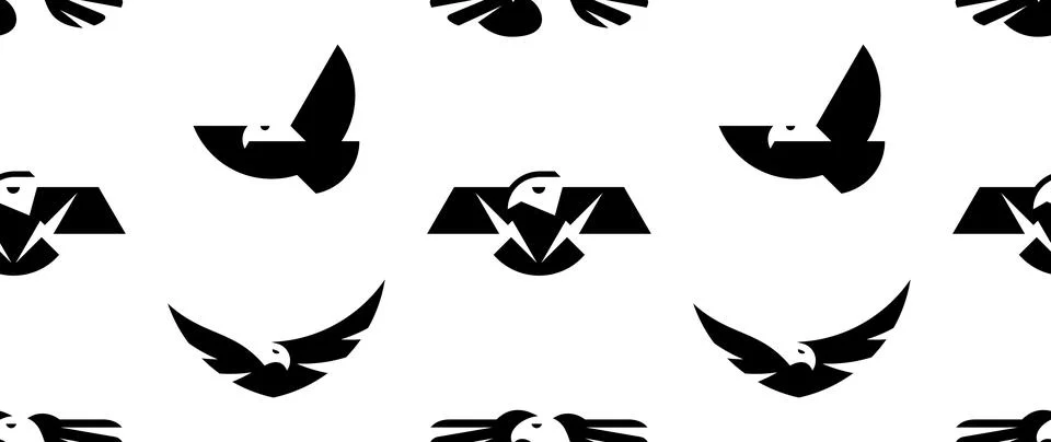 Seamless pattern with Eagle Logo Stockillustratie