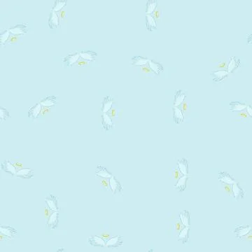 Seamless pattern eagle wing angel cartoon vector Illustrazione stock