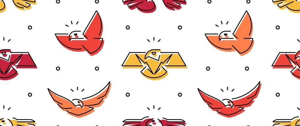 Seamless pattern with Eagles Stockillustratie