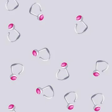 Seamless pattern ear piercing ring cartoon vector Stock Illustration
