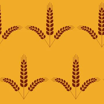 Seamless pattern, ear of wheat, vector illustration for textile harvest ferti 스톡 일러스트