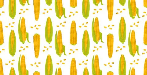 Seamless pattern with ears of corn Stock Illustration