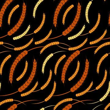 Seamless pattern ears of wheat on a background Stock Illustration