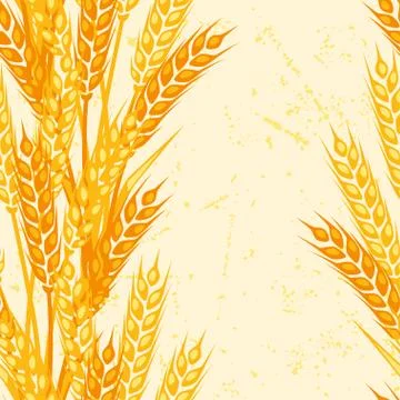 Seamless pattern with ears of wheat Stock Illustration