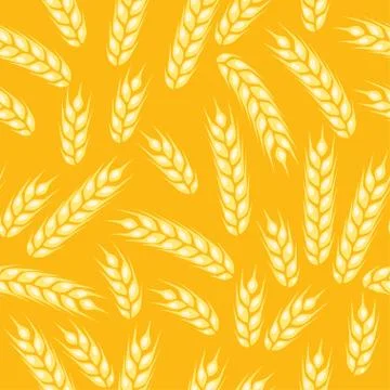 Seamless pattern with ears of wheat Stock Illustration
