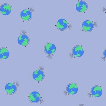 Seamless pattern earth globe cartoon vector Illustrazione stock