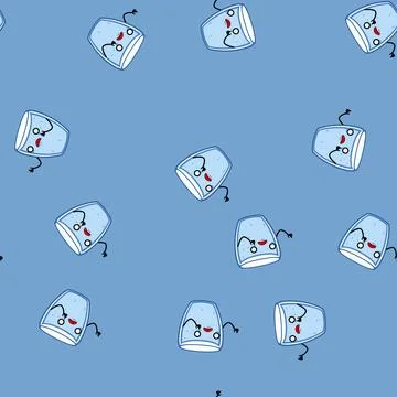 Seamless pattern earth water eco character cartoon vector Stock Illustration
