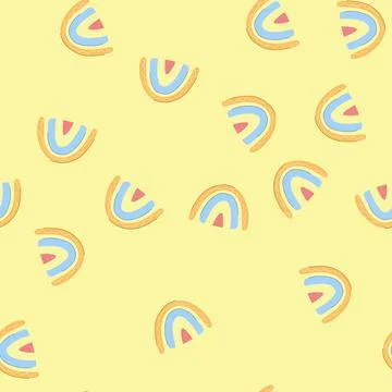 Seamless pattern earthy baby boho rainbow cartoon vector Stock Illustration