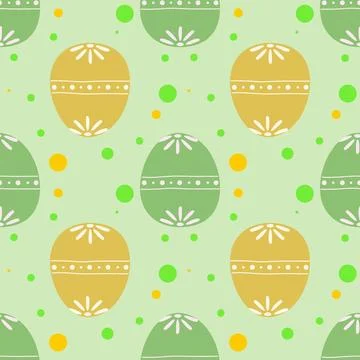 Seamless pattern easter background, easter eggs, flowers. Set of Easter ele.. Illustrazione stock