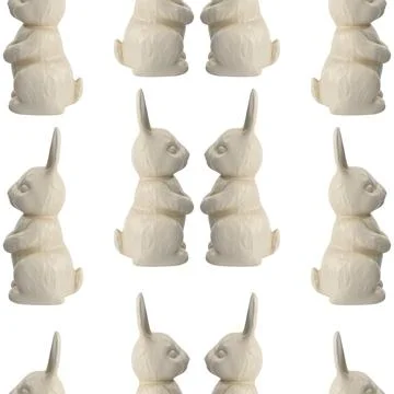 Seamless pattern with Easter bunnies made of white chocolate 스톡 일러스트