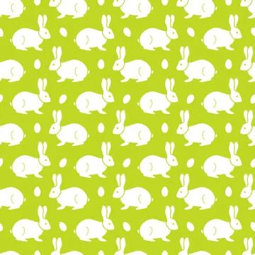 Seamless pattern with Easter Bunny, eggs. Stock Illustration