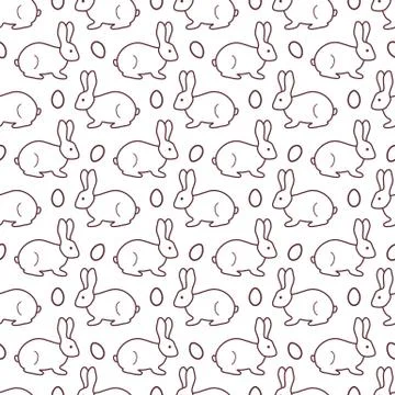 Seamless pattern with Easter Bunny, eggs. 스톡 일러스트