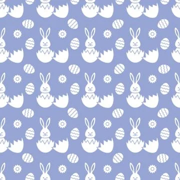 Seamless pattern with Easter Bunny, eggs. Illustrazione stock