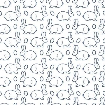 Seamless pattern with Easter Bunny, eggs. Stock Illustration