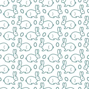 Seamless pattern with Easter Bunny, eggs. Illustrazione stock