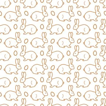 Seamless pattern with Easter Bunny, eggs. Stock Illustration